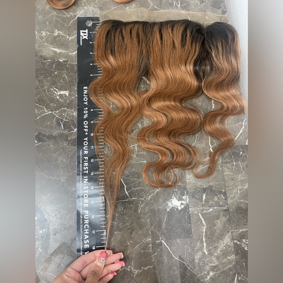 16” Body Wave Ombre, Body Wave Human Hair Frontal and 18 and 20” Bundles - Picture 6 of 6